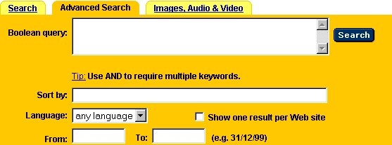 Ricerca avanzata su Altavista